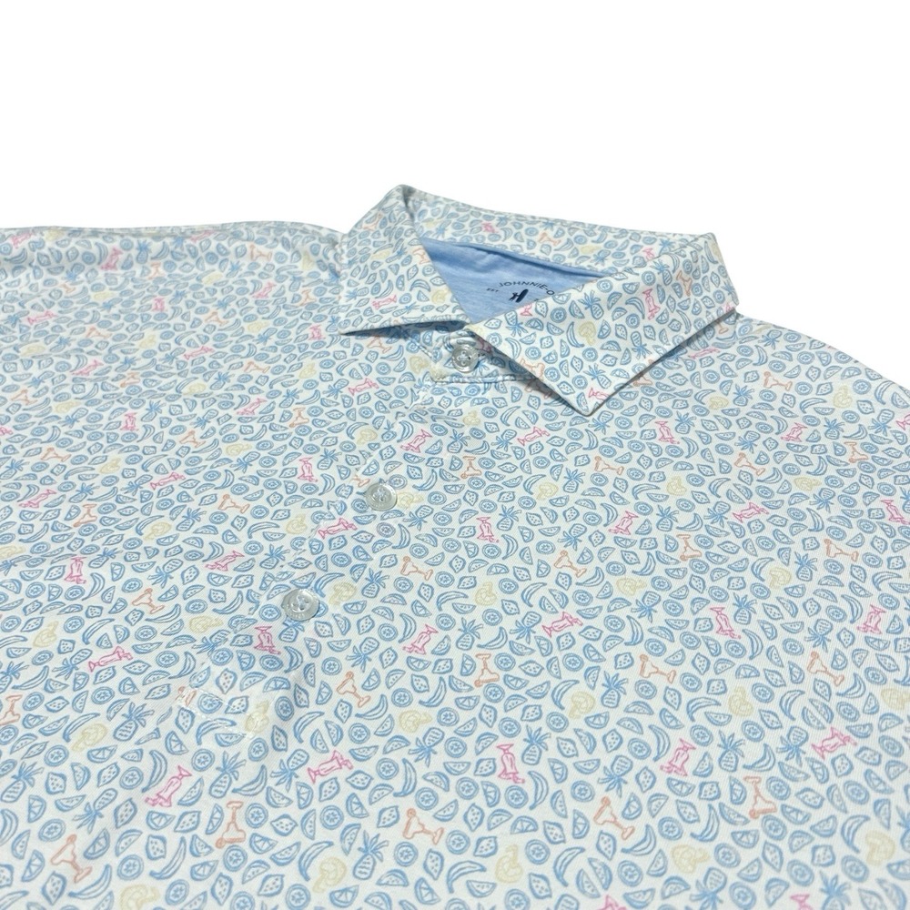 johnnie-O Polo Shirt Mens Large UPF 50 Stretch Golf Tropical Cocktail‎ Vacation